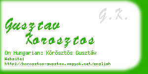 gusztav korosztos business card